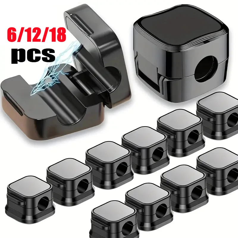 Magnetic Cable Organiser Clips– black