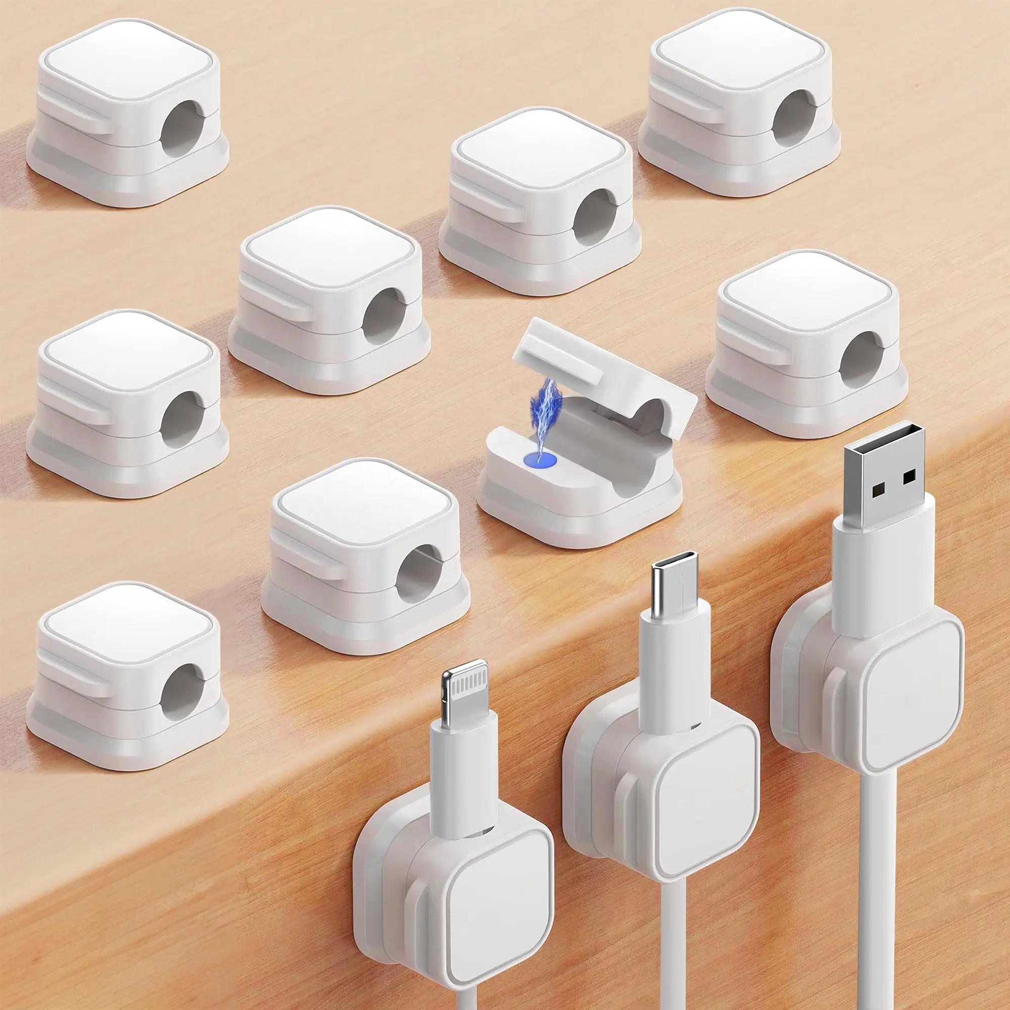 Magnetic Cable Organiser Clips– white